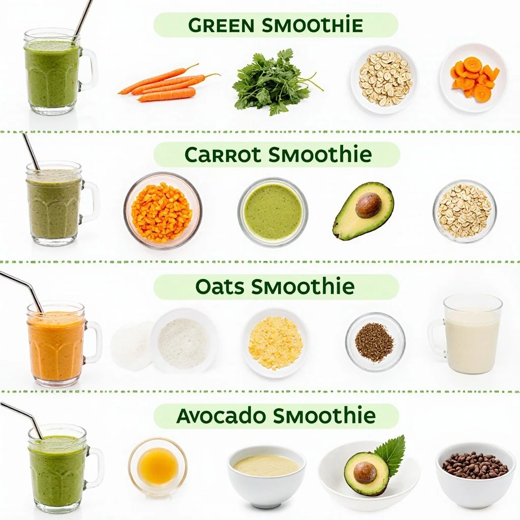 Healthy breakfast smoothie with fruits and vegetables for a nutritious start