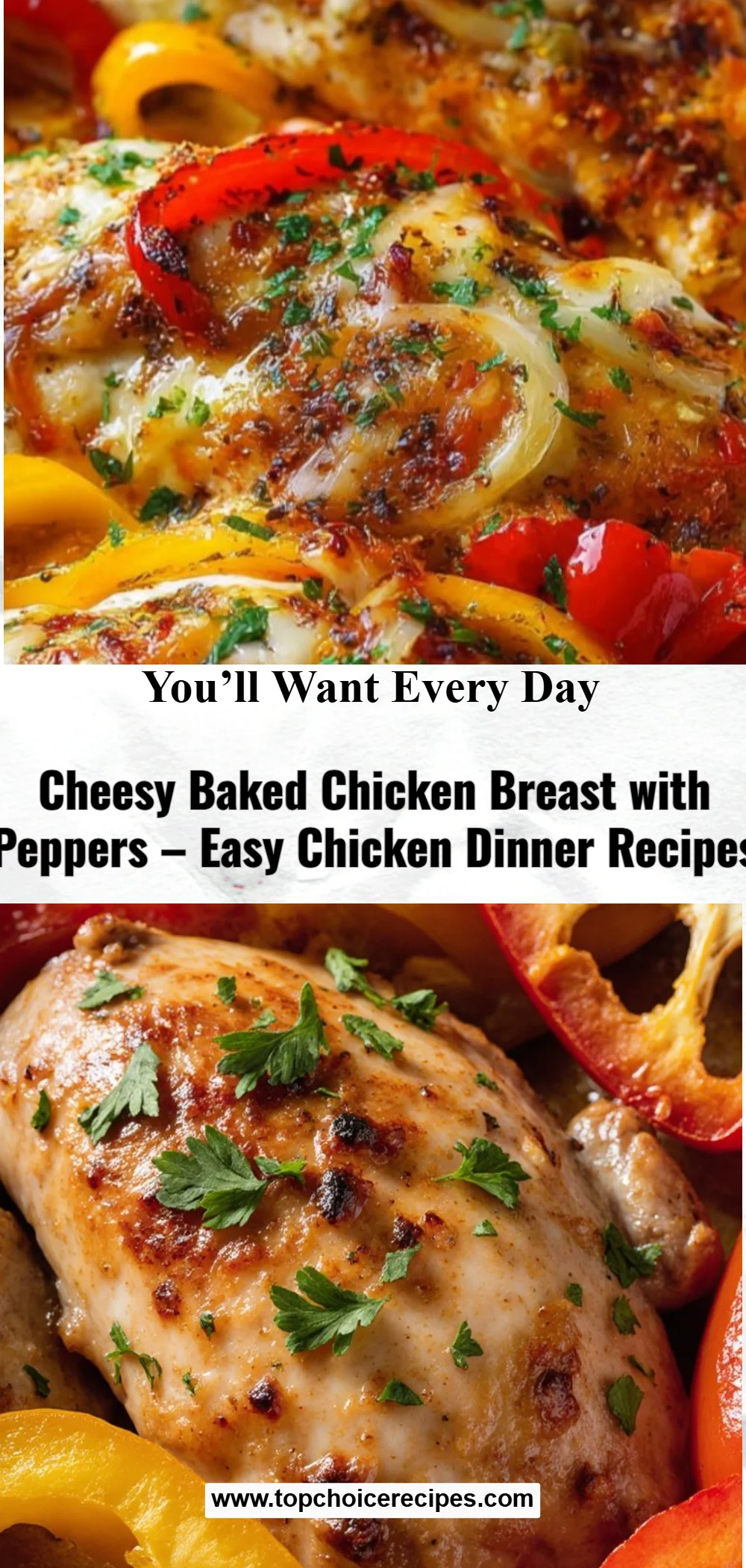 Cheesy Baked Chicken Breast and Peppers