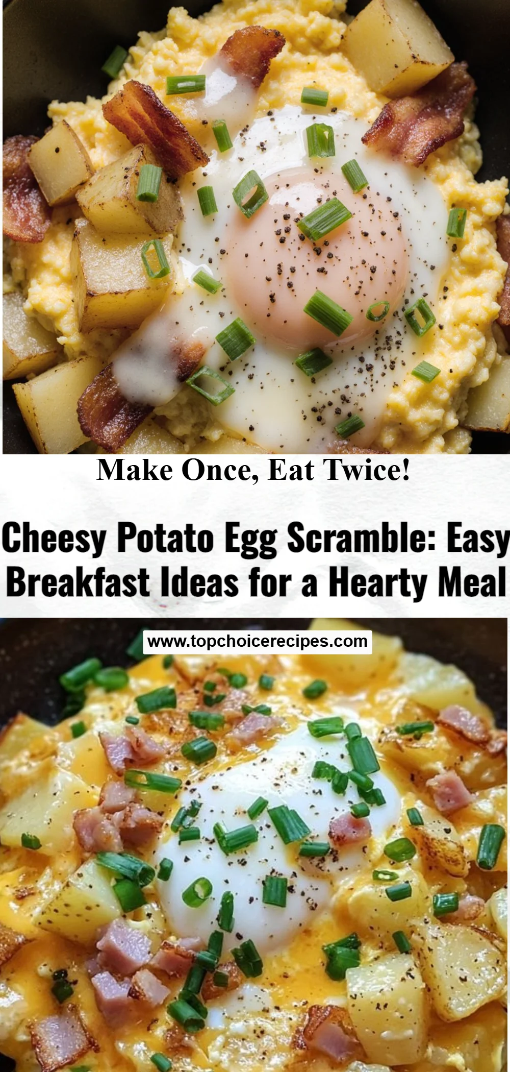 Cheesy Potato Egg Scramble