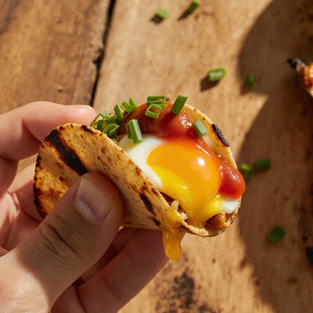 Cottage cheese breakfast tacos topped with fresh ingredients