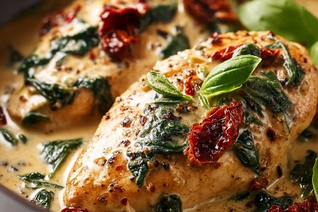 Creamy Marry Me Chicken 1 Creamy Marry Me Chicken served with herbs and a rich sauce