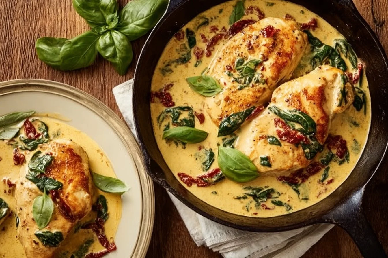 Creamy Marry Me Chicken 4 Creamy Marry Me Chicken served with herbs and spices