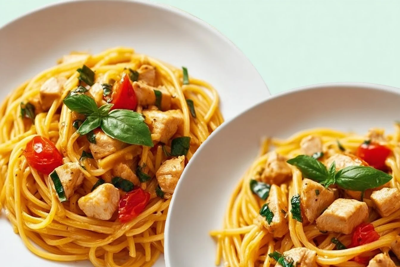 Creamy Marry Me Chicken Pasta served in a bowl with fresh herbs