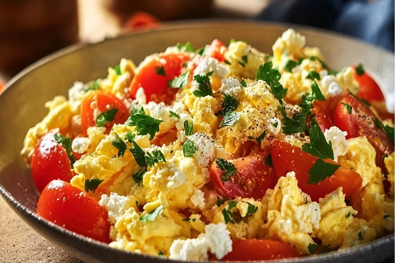 Deliciously Flavorful & Healthy Mediterranean Scrambled Eggs