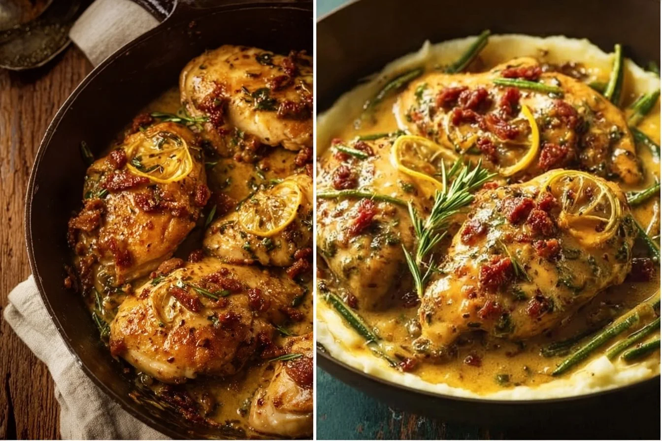 Delicious Marry Me Chicken served with herbs and creamy sauce