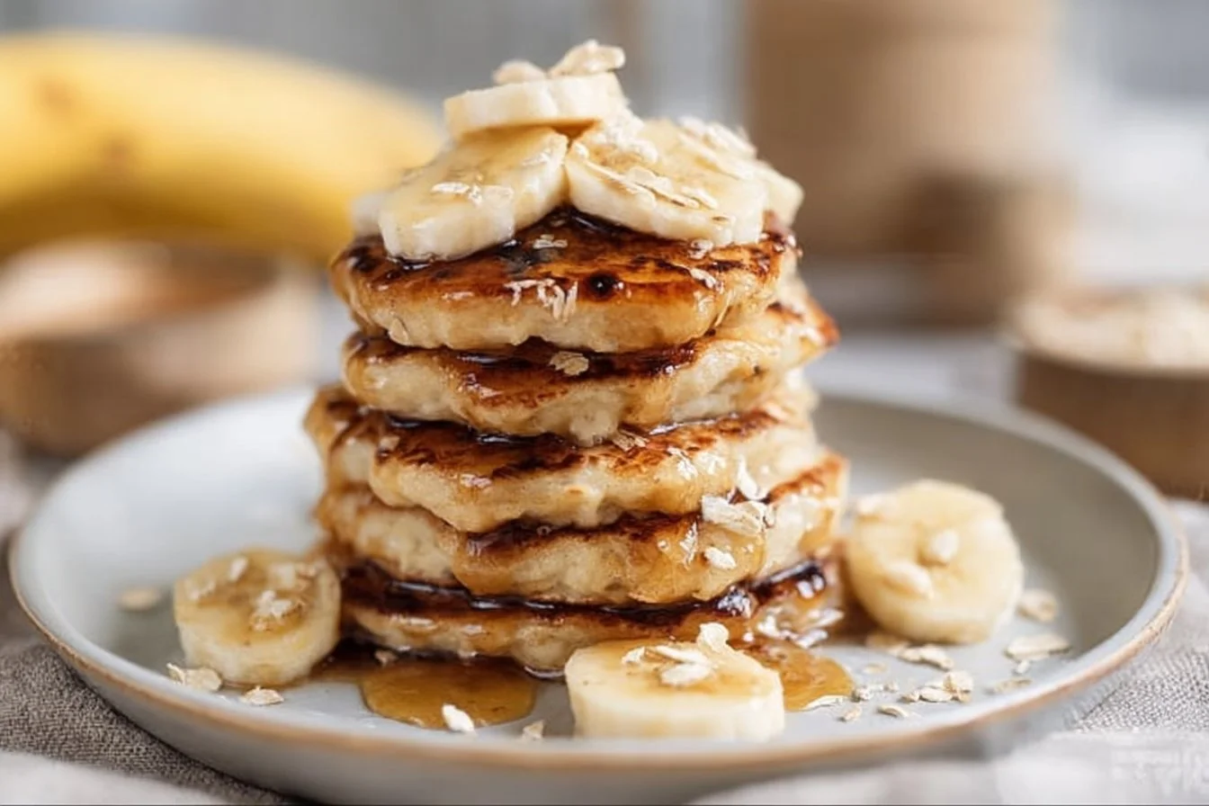 Healthy Banana Oatmeal Pancakes