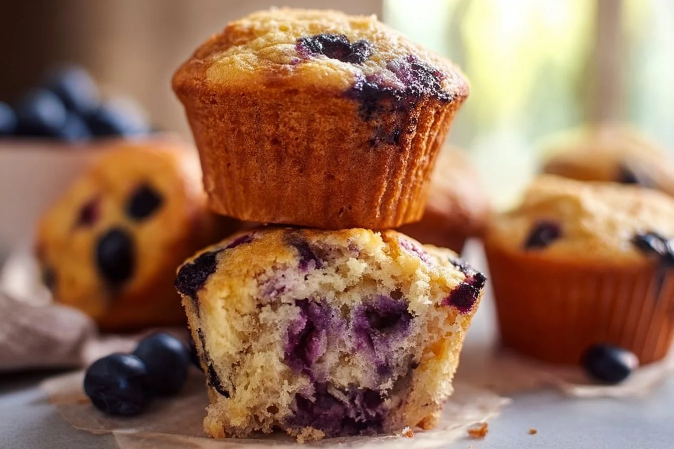 Healthy yogurt oat muffins baked fresh with oats and yogurt.