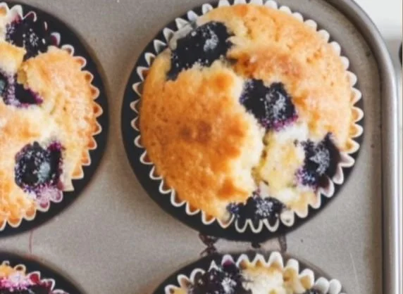 High Protein Cottage Cheese Blueberry Muffins