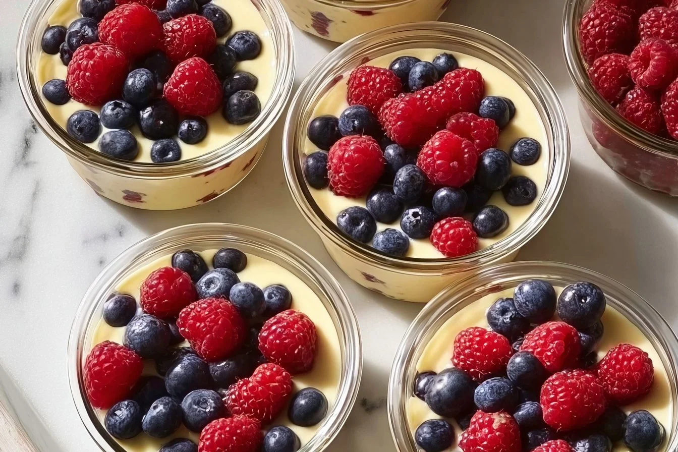 High protein pancake bowls topped with fresh fruits and nuts for a nutritious breakfast.