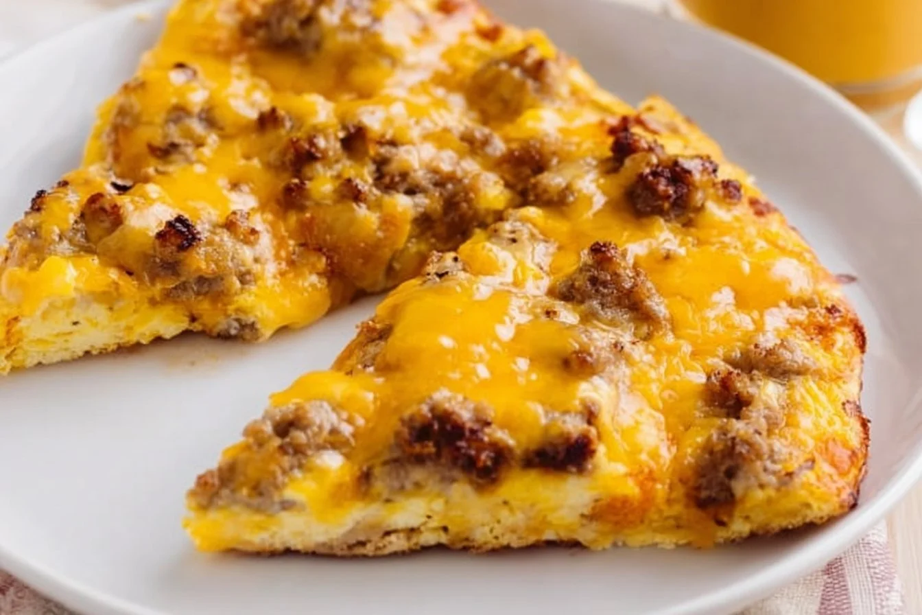High Protein Sausage & Egg Breakfast Pizza