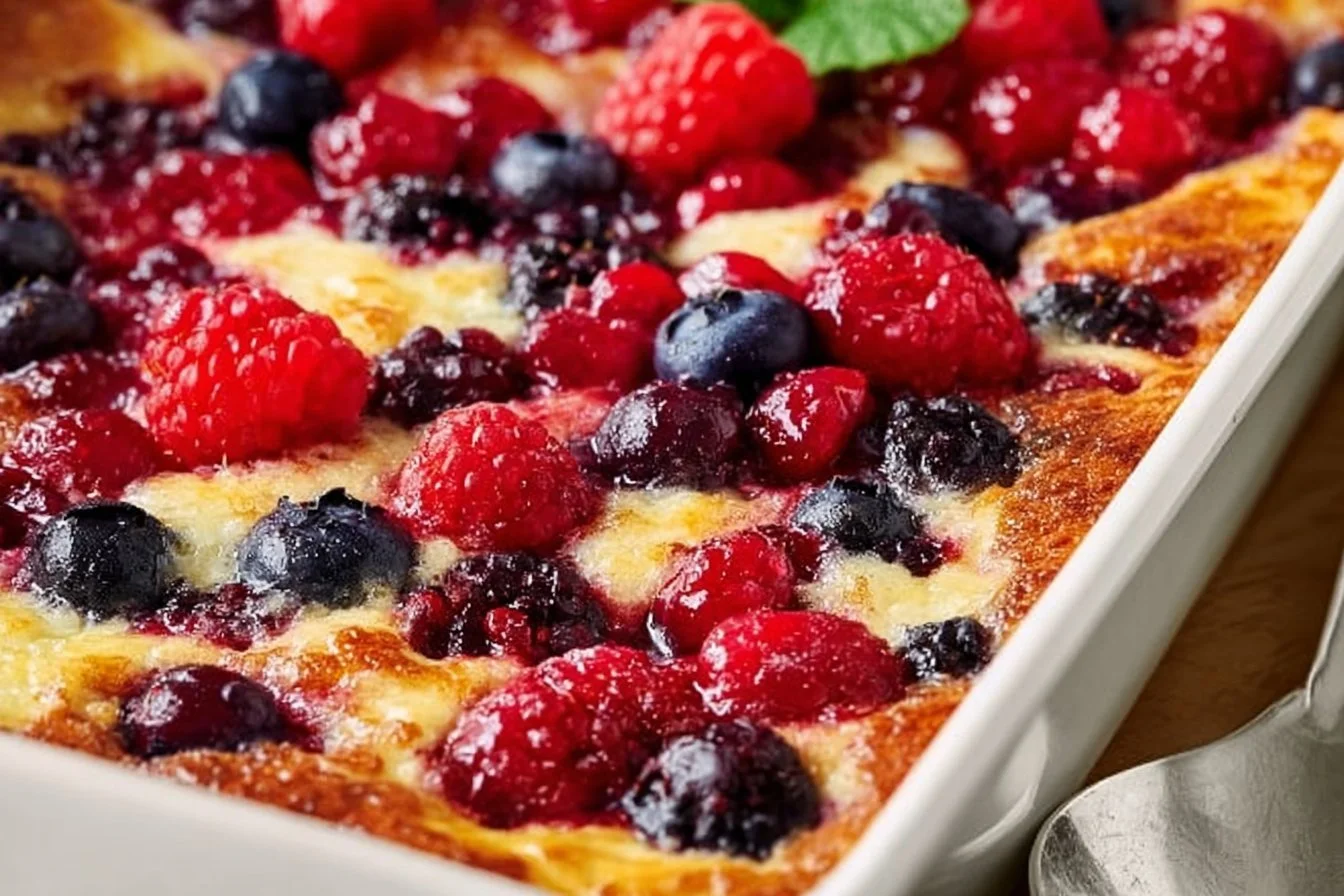 High Protein Triple Berry Bake