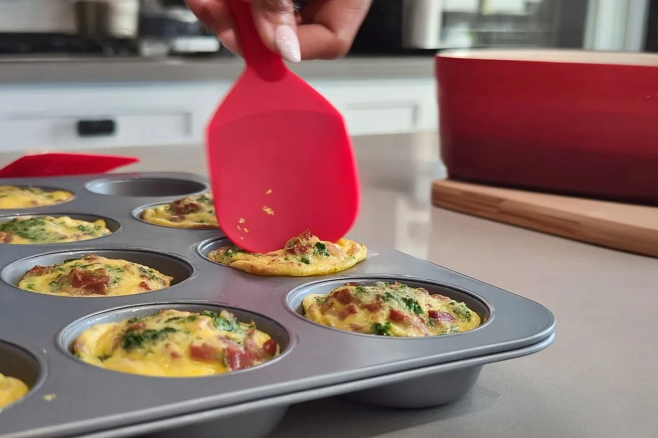 Loaded Egg Bites 4 Loaded egg bites topped with vegetables and cheese