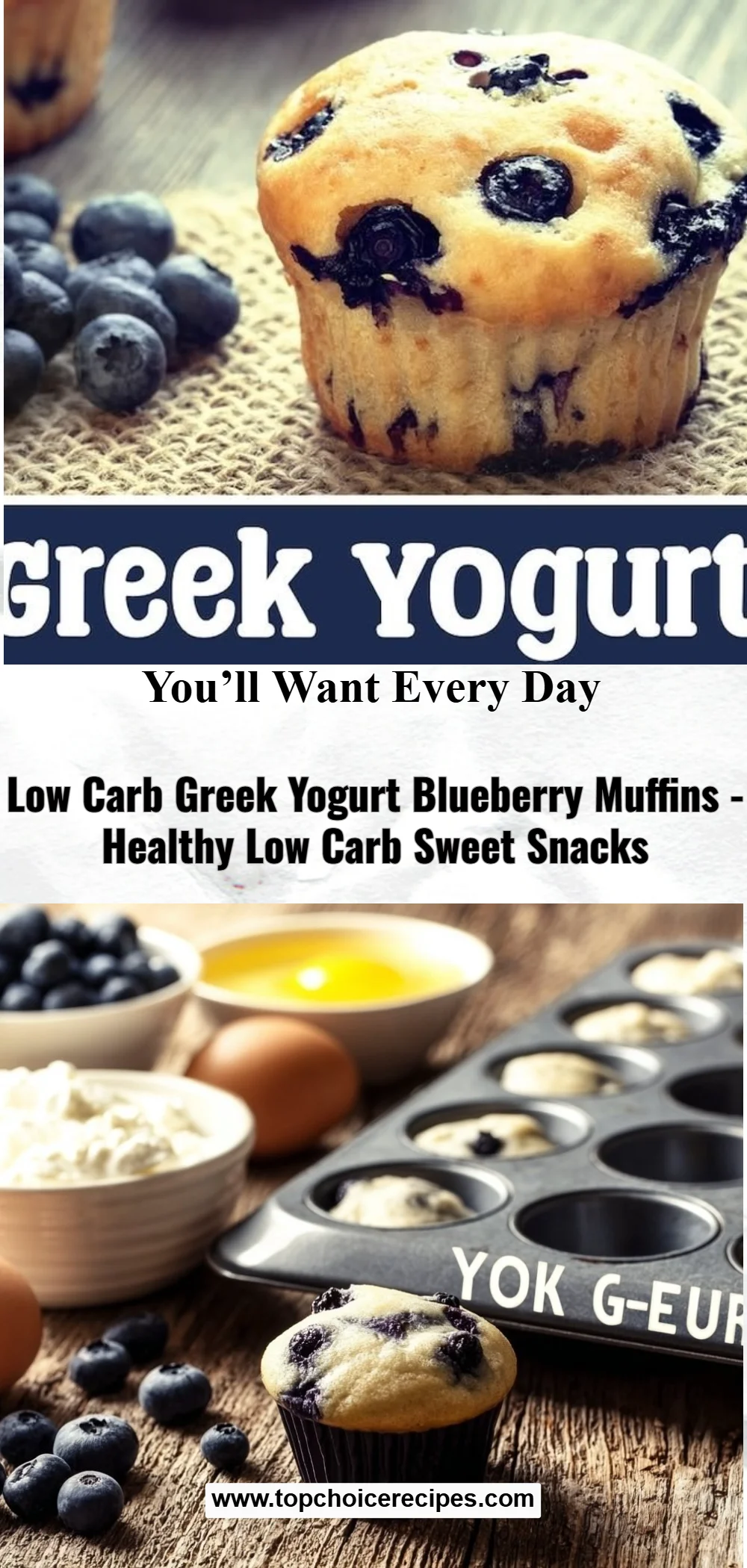 Low Carb Greek Yogurt Blueberry Muffins