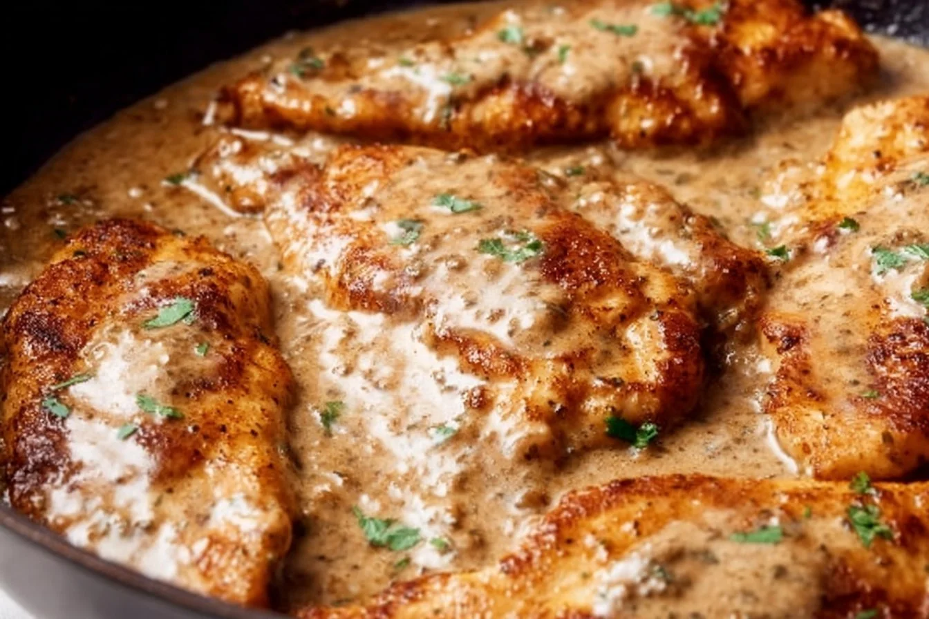 Delicious Marry Me Chicken dish served with creamy sauce and fresh herbs.