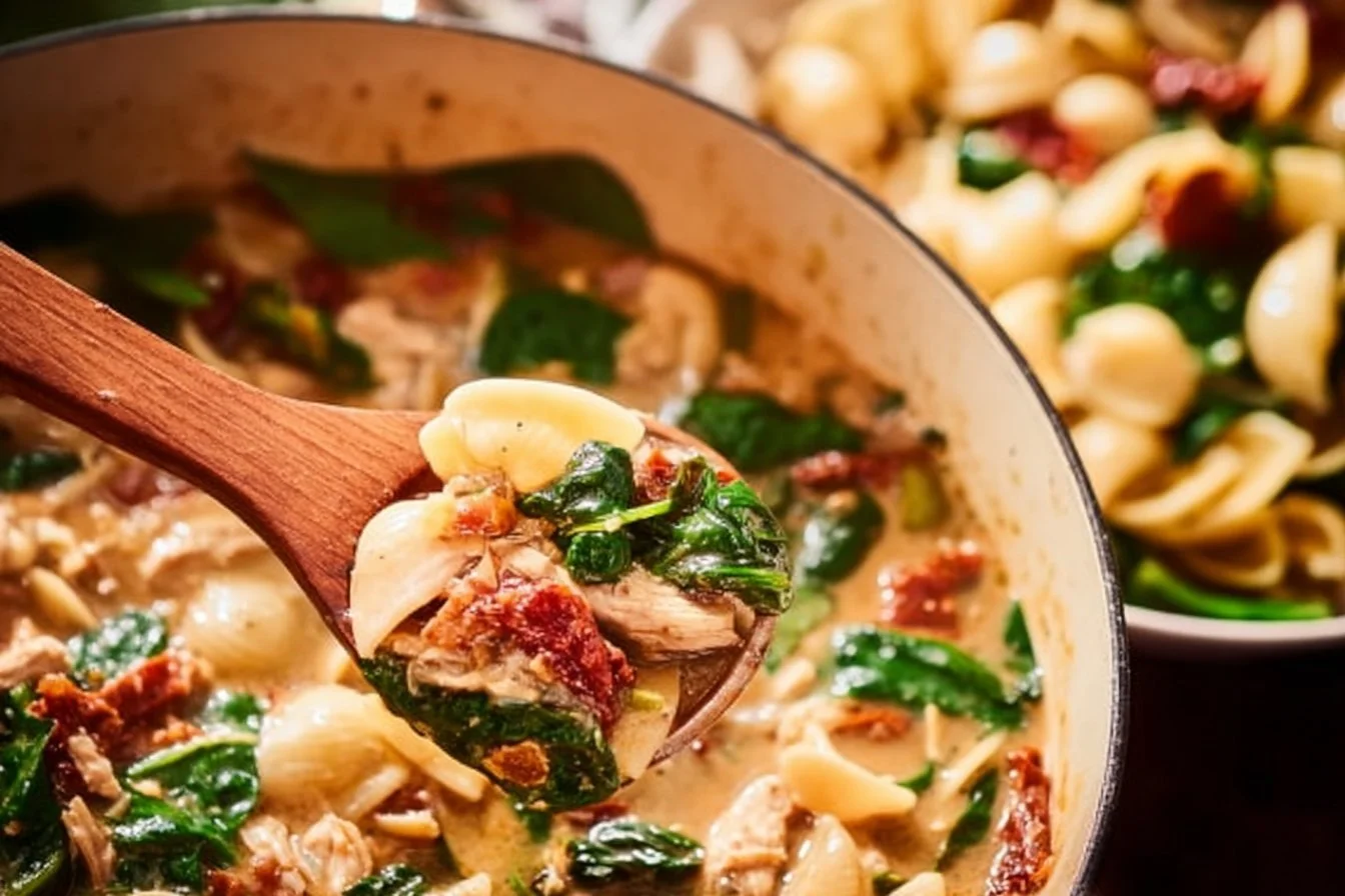 Delicious Marry Me Chicken Soup served in a bowl with fresh herbs.