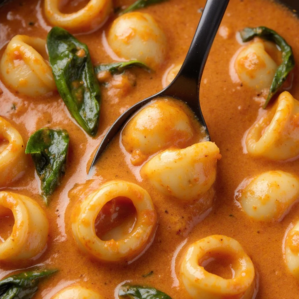 Delicious Marry Me Chicken Tortellini dish garnished with fresh herbs
