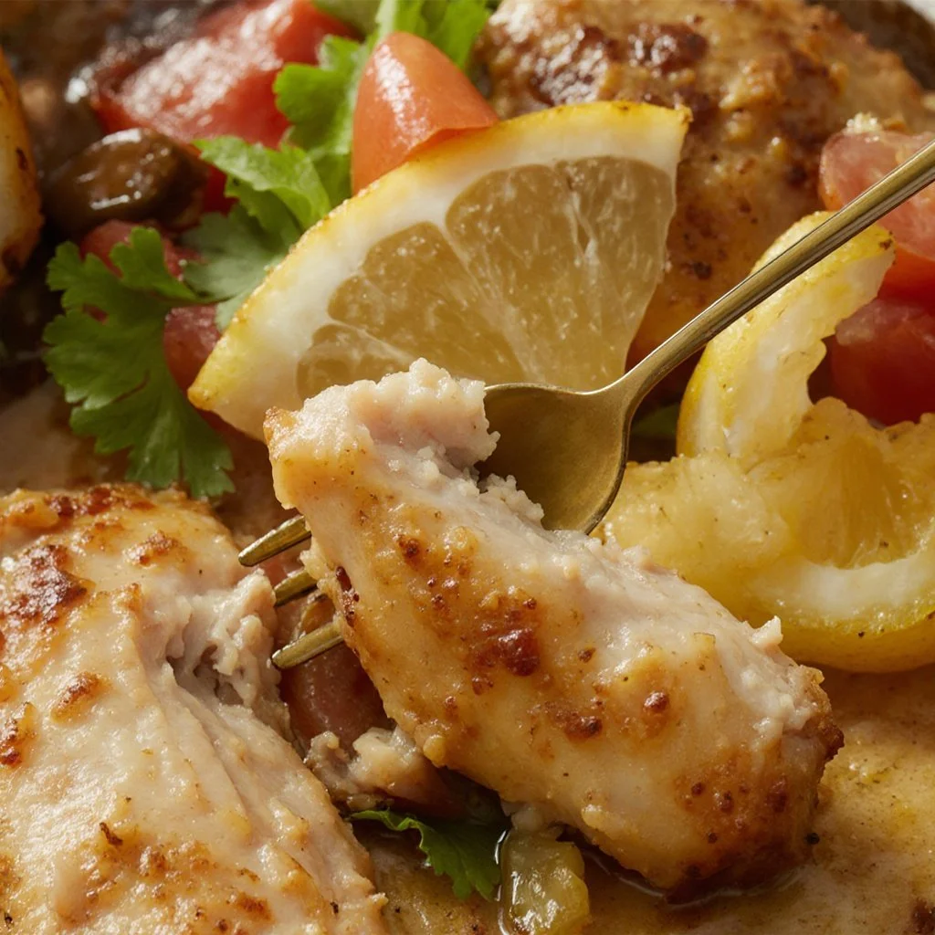 Melt in Your Mouth Chicken 4 Plate of melt in your mouth chicken garnished with herbs
