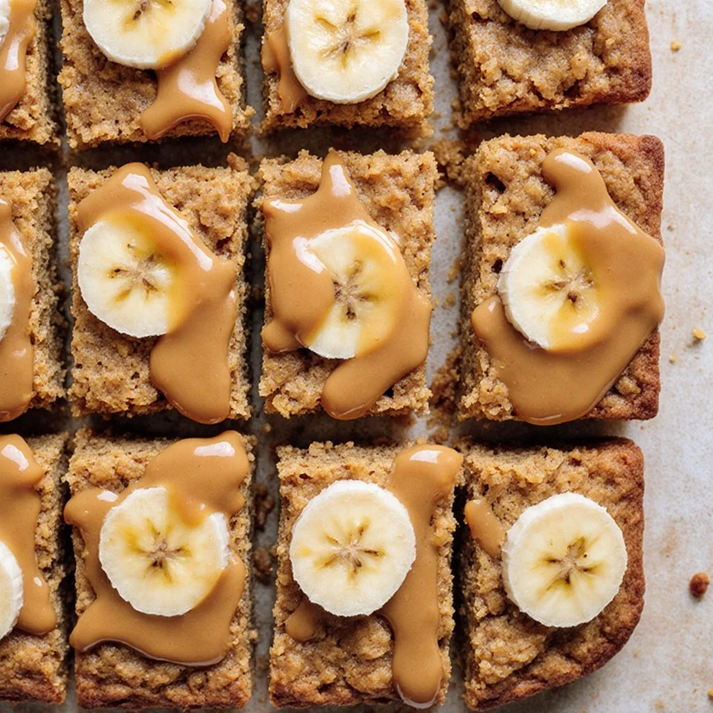 Peanut Butter Banana Baked Oatmeal 4 Peanut Butter Banana Baked Oatmeal in a dish ready to be served