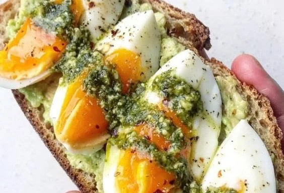 Pesto Avocado Toast with Eggs