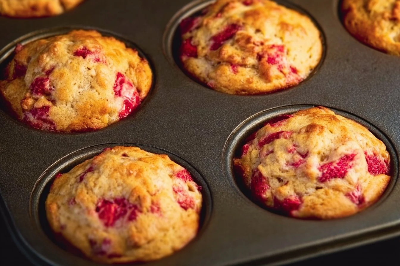 Strawberry Cottage Cheese Muffins 6 Strawberry Cottage Cheese Muffins