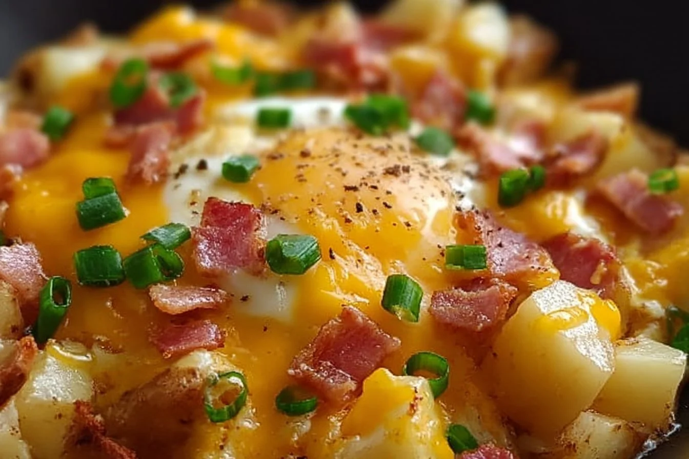 Cheesy Potato Egg Scramble