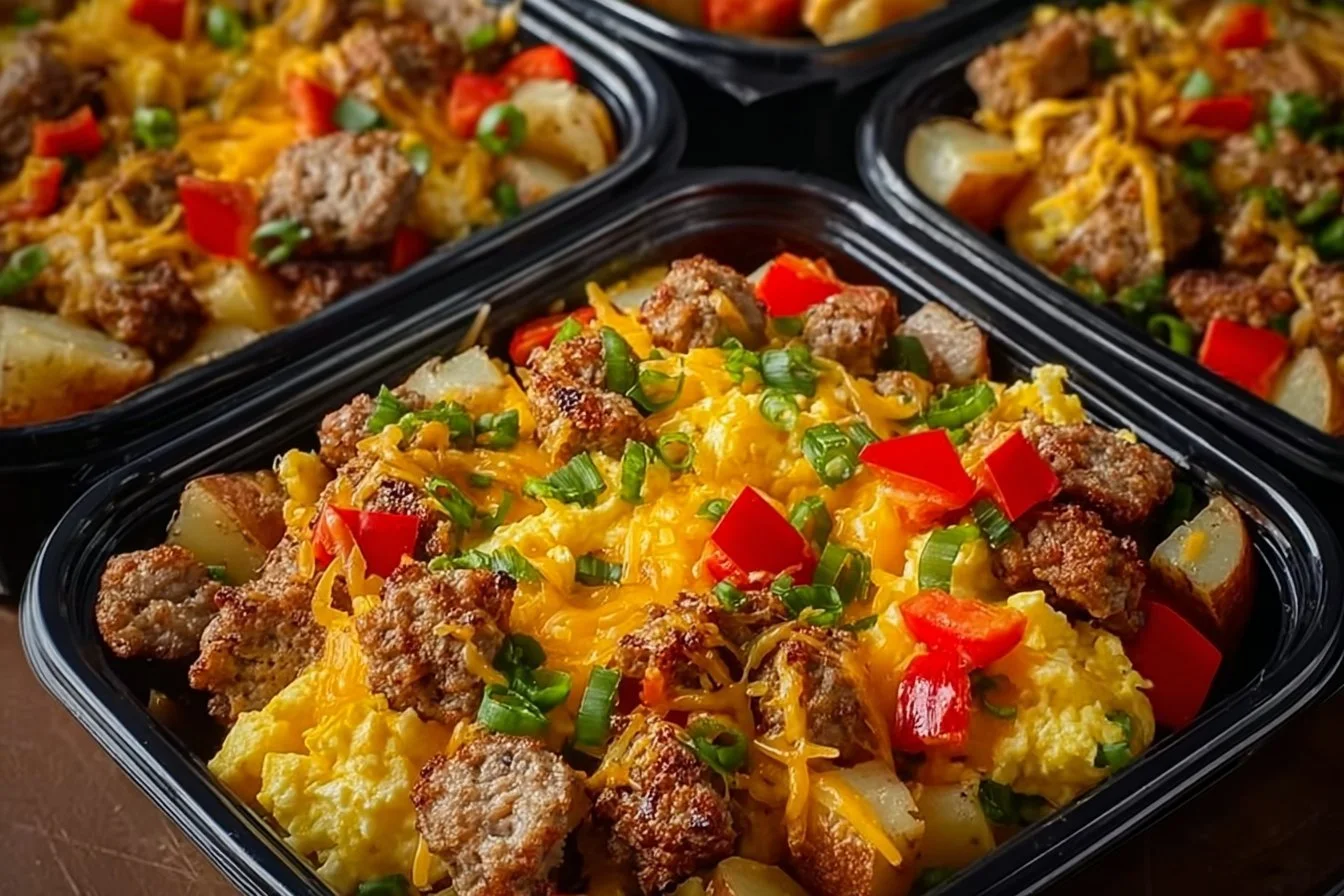 High protein freezer friendly breakfast bowls ready to serve for a nutritious start.