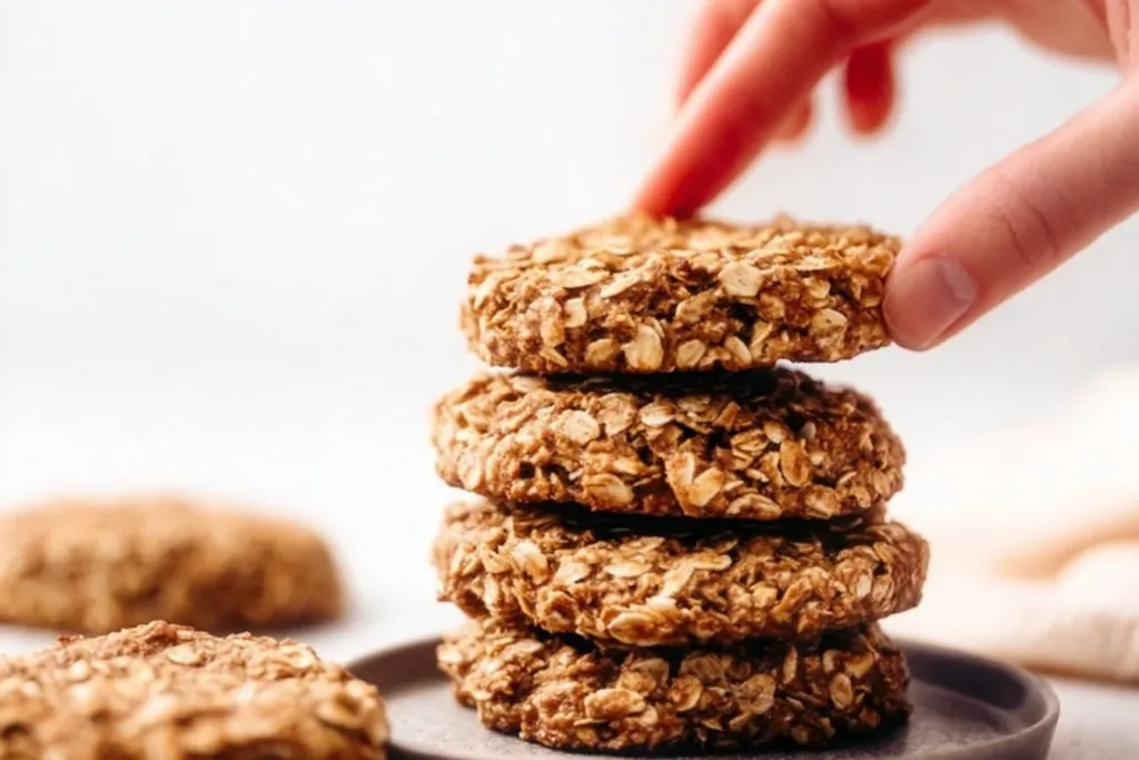 Baking simple oatmeal protein cookies with healthy ingredients